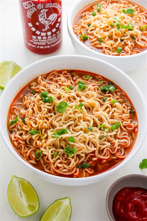 20-Minute Spicy Sriracha Ramen Noodle Soup (Video) - Baker by Nature