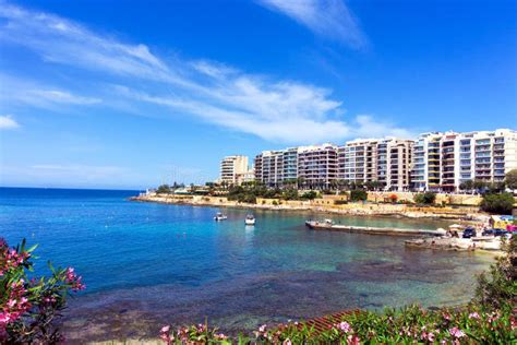 St Julians Beach View in Malta Editorial Photography - Image of waterfront, destination: 138768892