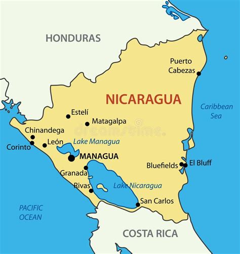 Nicaragua on map stock illustration. Illustration of country - 130608540