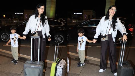 Natasa Stankovic flies out of Mumbai with son Agastya amid divorce rumours with cricketer Hardik ...