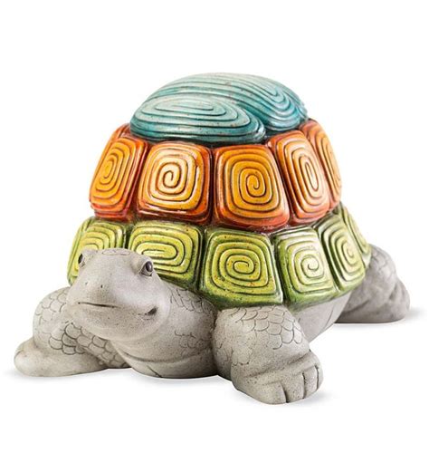 Colorful Turtle Garden Sculpture in Garden Sculptures | Turtle day ...