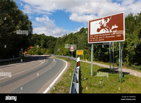 Commemorative sign on the inner German border between Stapelburg and ...