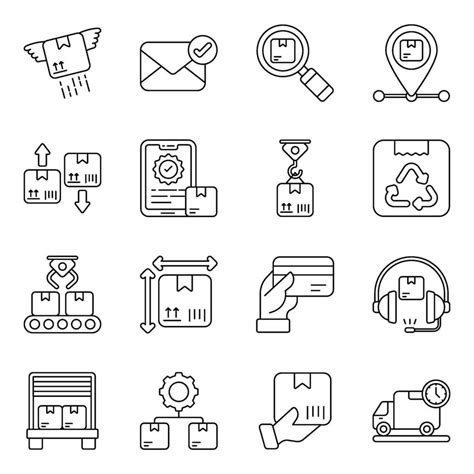 Pack of Shipment and Cargo Linear Icons 25393166 Vector Art at Vecteezy