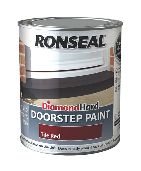 Ronseal Doorstep Paint Tile Red Satin Doorstep Paint0.75L | Departments | DIY at B&Q