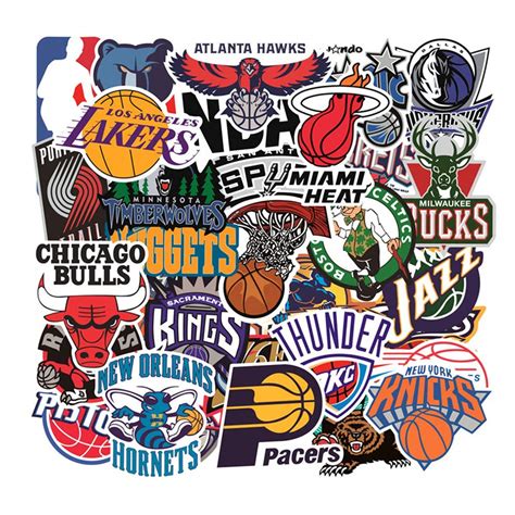 30 American Basketball NBA Team logo Sticker | Notebook Laptop Sticker ...