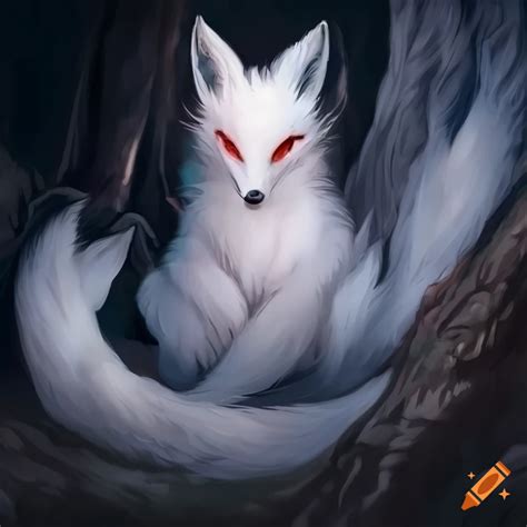 Burrow next to the white nine-tailed fox kitsune