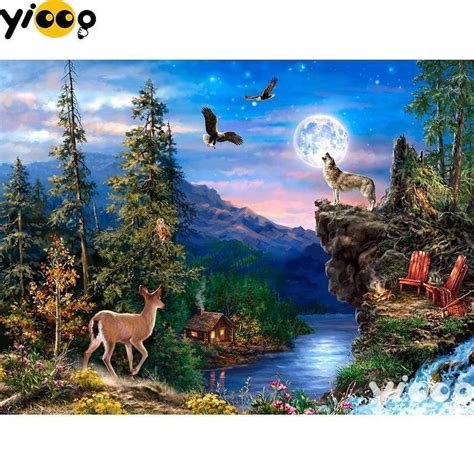 5D Diamond Painting Animals in the Study Kit - Bonanza Marketplace