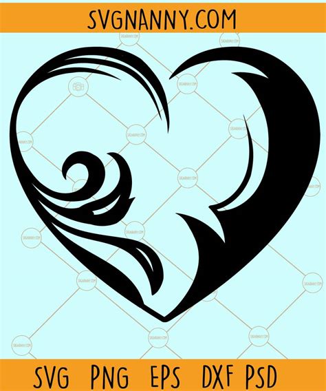 Abstract heart svg, Heart Svg, Hand Drawn Heart svg, Open Heart Svg ...