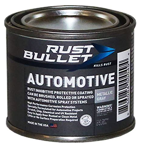Rust Bullet - Automotive - Rust Inhibitor Rust Paint - 1/4 Pint Metallic Gray - Walmart.com