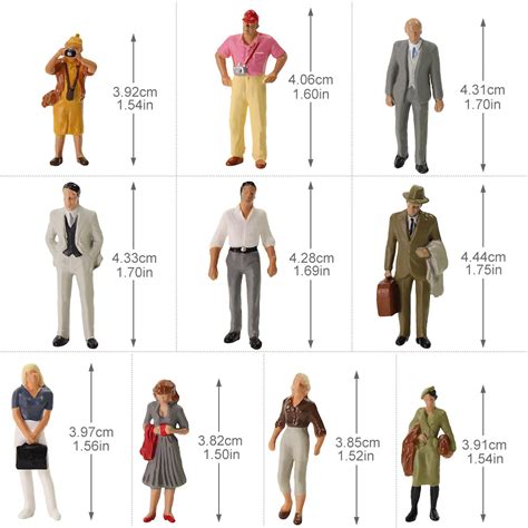 20pcs Model 1:43 Scale Painted Figures Standing O Gauge Passenger People P4304 | eBay