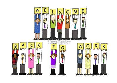 "Welcome Back to Work Cartoon Group of People" by KateTaylor | Redbubble