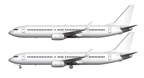 Boeing 737-900ER with split scimitar winglets blank illustration templates – Norebbo