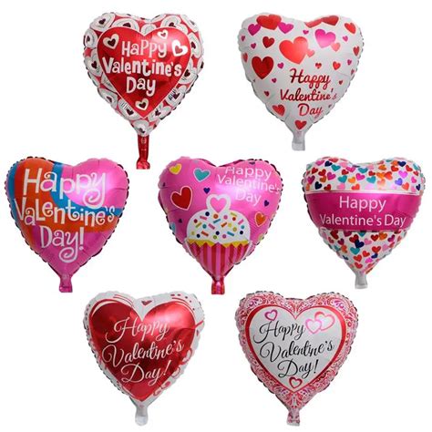 Kuchang 50pcs 18inch Heart Valentine's Day Foil Balloons I Love You Red Heart Balloon Air Helium ...