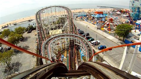 Triple Ride on Coney Island Cyclone Roller Coaster! - YouTube