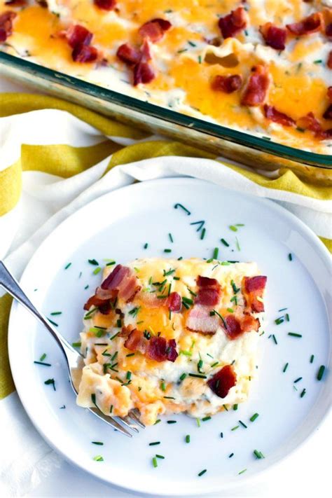 Cheesy Pierogi Lasagna with Bacon and Chives • Food, Folks and Fun