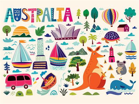 Australian symbols by Molesko Studio on Dribbble