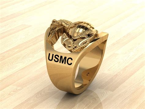 Custom Gold Marine Corps Ring With 1stsgt Rank and USMC or Years of ...