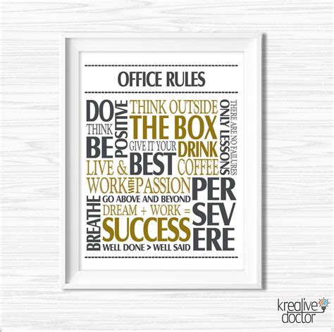 Office Wall Art Motivational Wall Decor Inspirational Quote