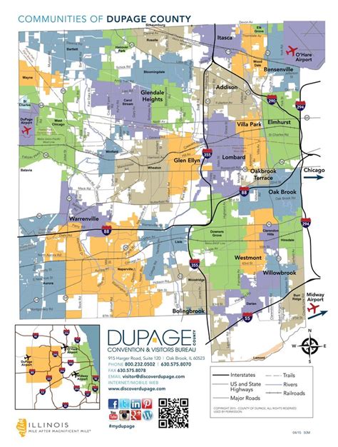 a map showing the boundaries of dupage county