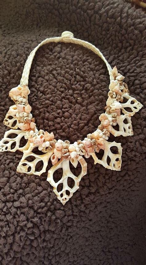 A Tahitian-style necklace I made during Te Mana Ora costume workshop I taught at. Seashells ...