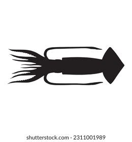 Squid Silhouette Isolated Squid On White Stock Vector (Royalty Free ...