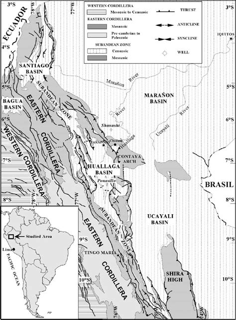 Structural map of the northern Peruvian Andes, showing the Western ...