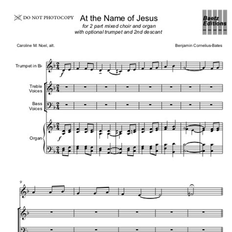 At the Name of Jesus – Baetz Editions