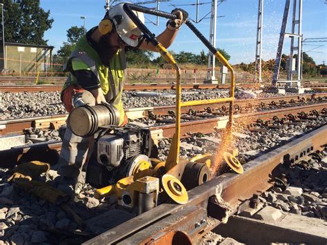 You all enjoyed my last photo from work, thermite welding. Here’s the grinding part of railroad ...