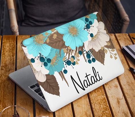 Name Universal Laptop Sticker Floral Notebook Vinyl Decal Dell Hp Lenovo Asus Chromebook Acer ...