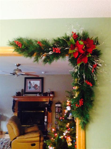 Doorway corner garland | Christmas garland, Christmas decorations, Christmas deco