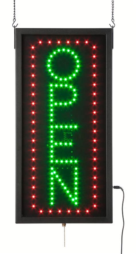 Open LED Sign | Green & Red Window Neon Animation