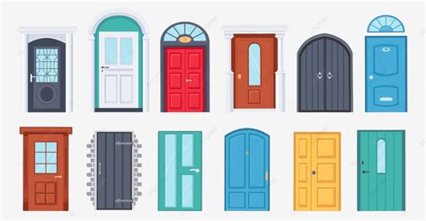 Entrance Door Vector Art PNG, Front Doors Door Entrance Doorway, Colorful, Metal, Decoration PNG ...