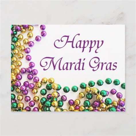 Mardi Gras Parade Beads Postcard | Zazzle