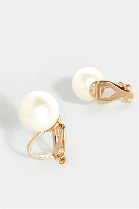 Gold Pearl Clip On Earrings | Yours Clothing