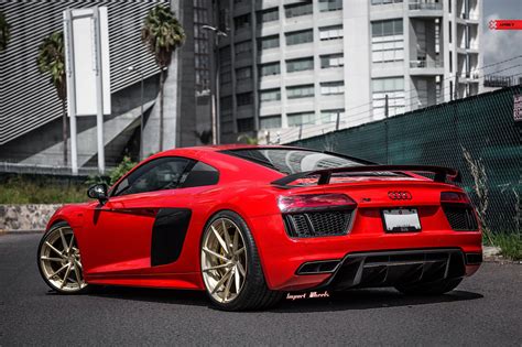 Red Audi R8 Quattro Gets Contrasting Black Accents and Racy Look — CARiD.com Gallery