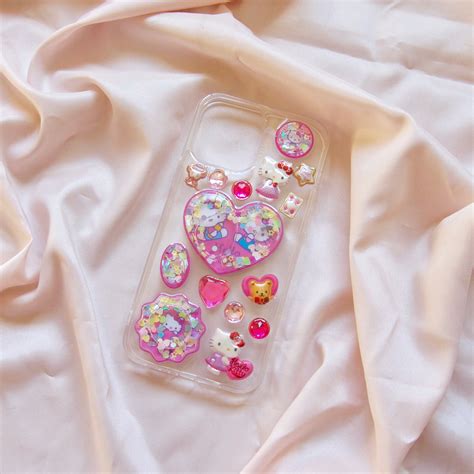 Pink Heart Hello Kitty Resin Phone Case | MQJ SHOPS