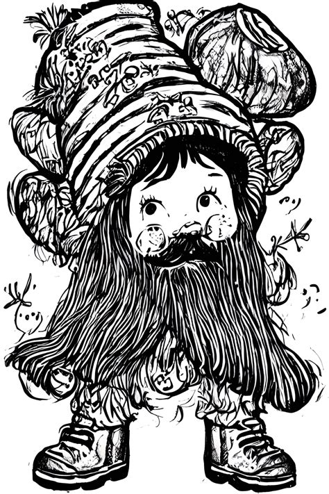 Magical Fantastic Whimsical Adorable Happy Cute Gnome with Dreamy Eyes ...