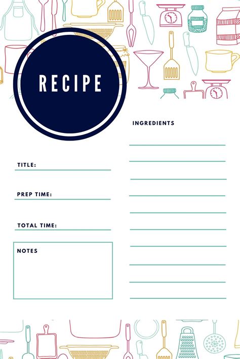 Free, custom printable recipe card templates online | Canva