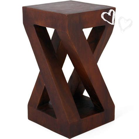 Modern Twist Solid Acacia Wood Side Table Stool | Side table wood, Woodworking furniture, Wood ...