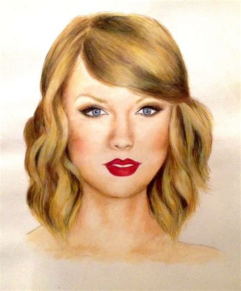 Taylor Swift, painted by me with watercolours and drawn on top with watercolour pencils ...