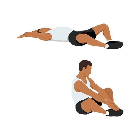 Man doing The frog Sit up exercise. Flat vector 23487469 Vector Art at ...