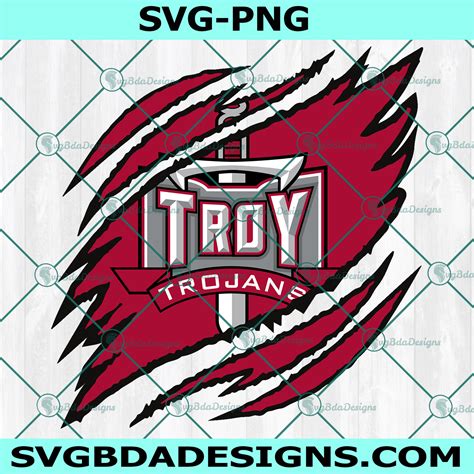 Troy Trojans Ripped Claw SVG, NCAA Mascot University College Svg ...