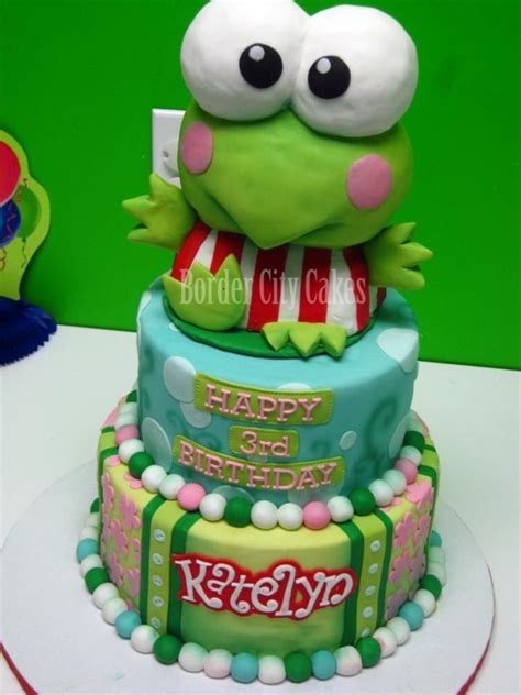 Keroppi Cake (Hello Kitty) — Children's Birthday Cakes | Frog cakes, Childrens birthday cakes, Cake