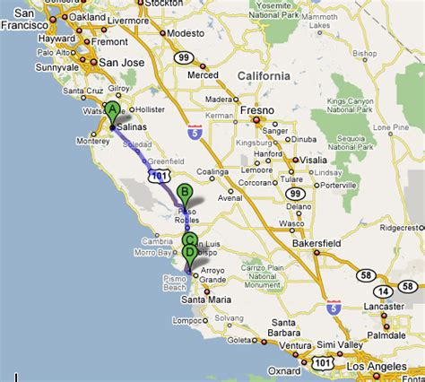 Los Angeles To San Francisco Map