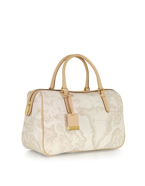 Alviero martini 1a classe 1a Prima Classe - Geo Printed Medium 'new Basic' Satchel Bag in Beige ...