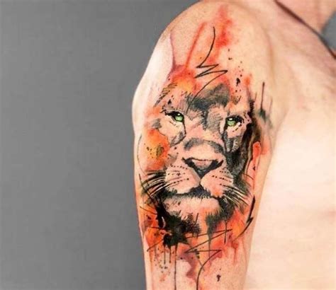 815869e65f3c2d6aa412545bdcfab3f2 | Watercolor lion tattoo, Abstract tattoo, Abstract lion tattoo