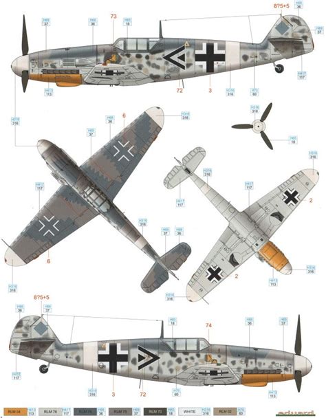 Bf 109G-2/Trop JG 77 Heinz Bär Color Profile and Paint Guide Added | Messerschmitt, Aircraft ...