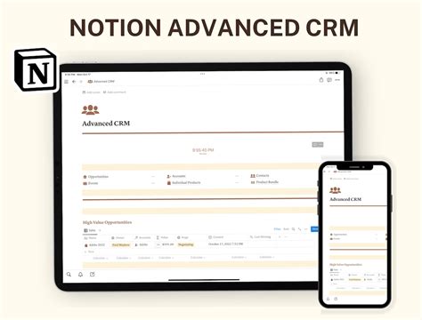 Notion Advanced CRM Template, Notion Template, Notion Planner, Notion ...