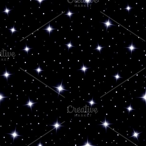 black seamless pattern with stars | Custom-Designed Graphic Patterns ~ Creative Market