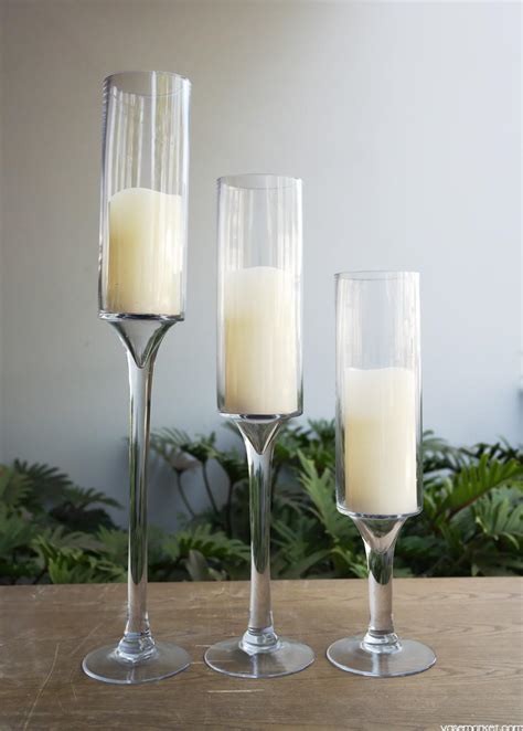 Glass Tall Candle Holders